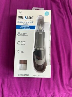 WELL&GOOD Cordless Nail Grinder for Dogs - Gray/White